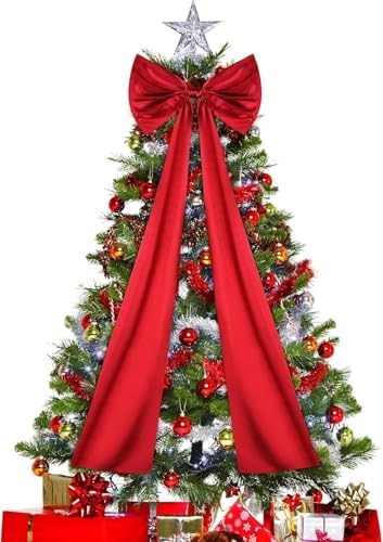 Christmas Tree Topper Bow, Large Christmas Tree Toppers Satin Bows ...