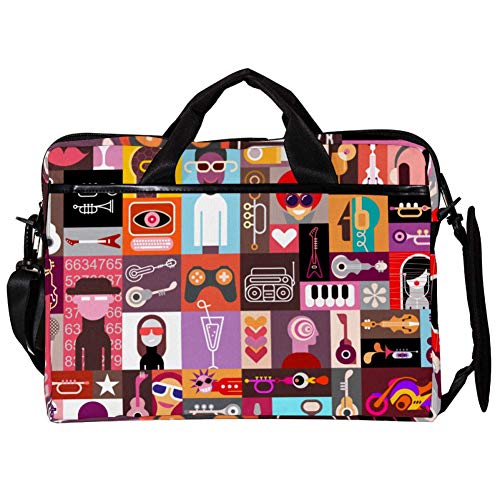 Bolso para portátil de 14-15 pulgadas Collage Icons acolchado