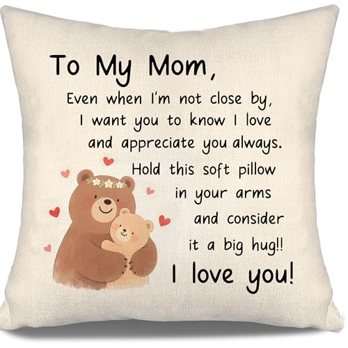 Aosumin Even When I'm Not Close by I Want You to Know I Love and Appreciate You Always-to My Mom Throw Pillow Cover Mom Gift from Daughter Son Birthday Mother's Day Thankgiving (MOM)