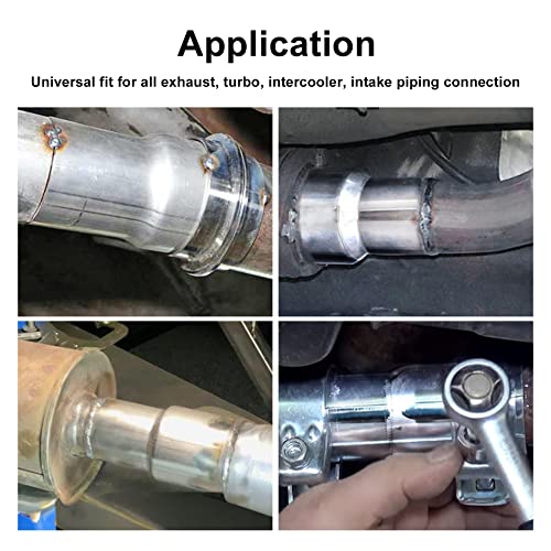 Image of EVIL ENERGY 2PCS Exhaust Adapter Reducer ID 2 Inch to ID 2.5 Inch, Pipe Connector 304 Stainless Steel Exhaust Coupler 2 inch ID to 2 1 /2 inch ID