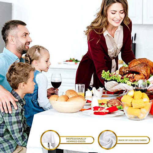 Wealuxe White Tablecloths For Rectangle Tables [60X102 Inch] White Table Clothes For 6 Foot Rectangle Tables, Washable Fabric Stain And Wrinkle Resistant  [2 Pack] #TOP5