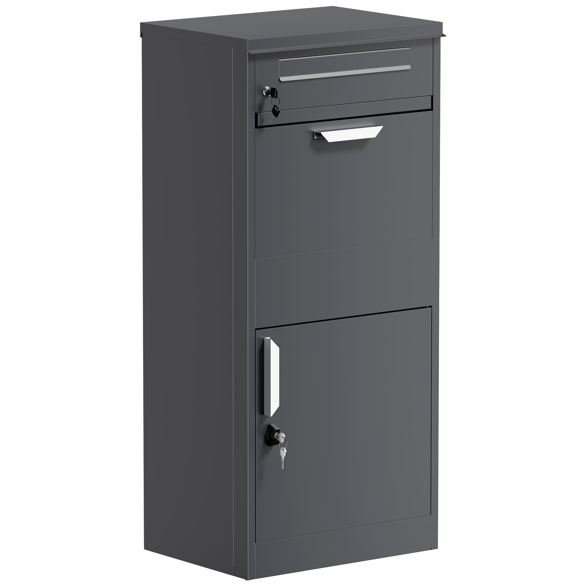 Toboli Anthracite Parcel Letter Box 500 X 370 X 1120 Mm Home-Use Parcelbox For Receiving Parcels & Letters
