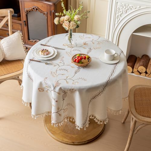 Coffee Berry embroidered tablecloth color option