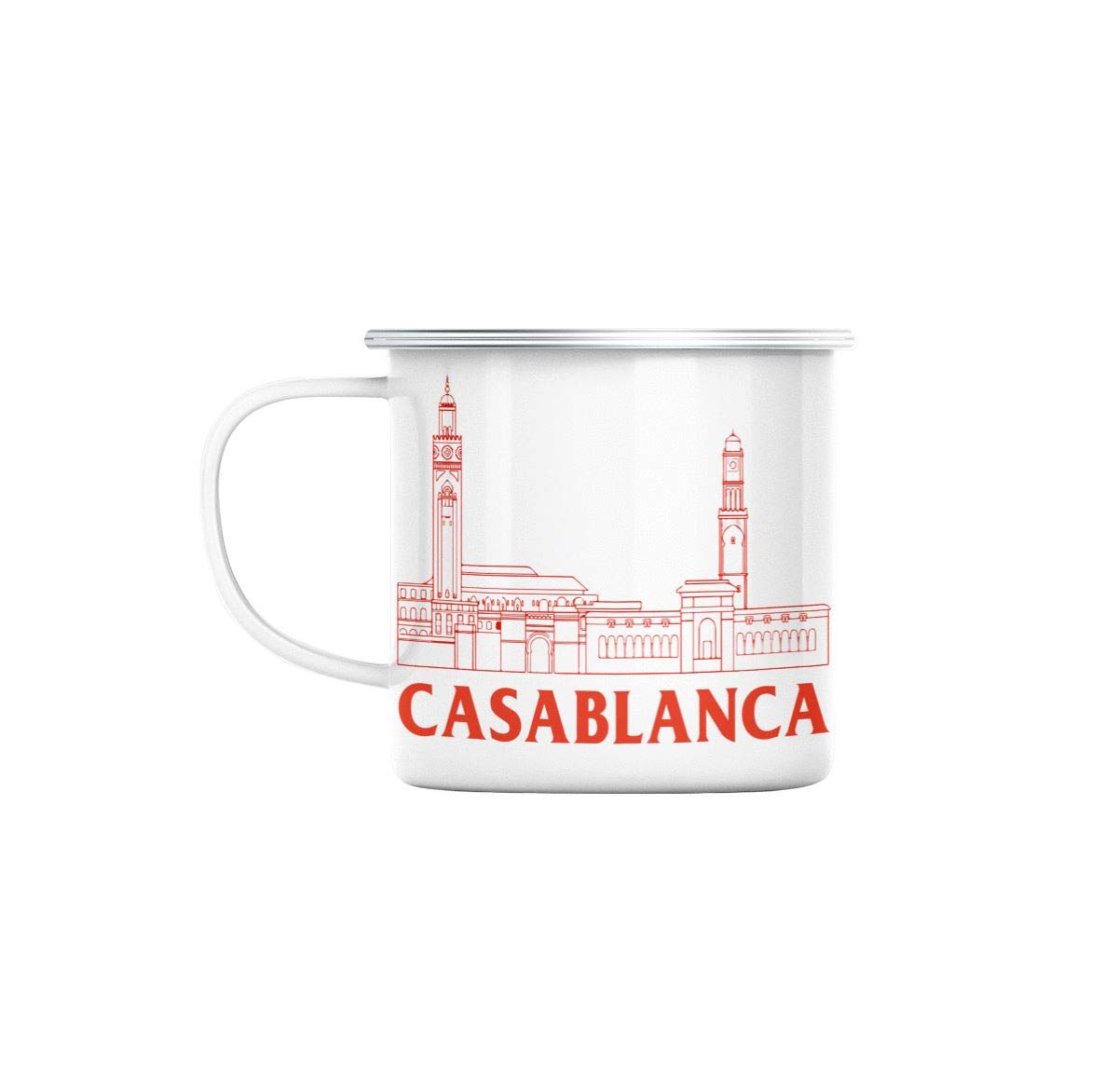 Enamel Metal Mug 284ml Casablanca Minimalist Travel Morocco Orient