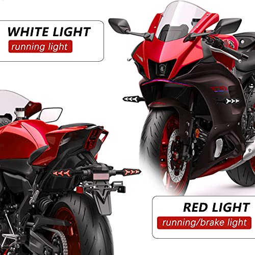 Sequential Turn Signal Motorcycle Blinkers LED Front Rear Flowing Indicators Daytime Running Light Universal Compatible with Harley Honda Kawasaki Suzuki Yamaha - Thumbnail 3