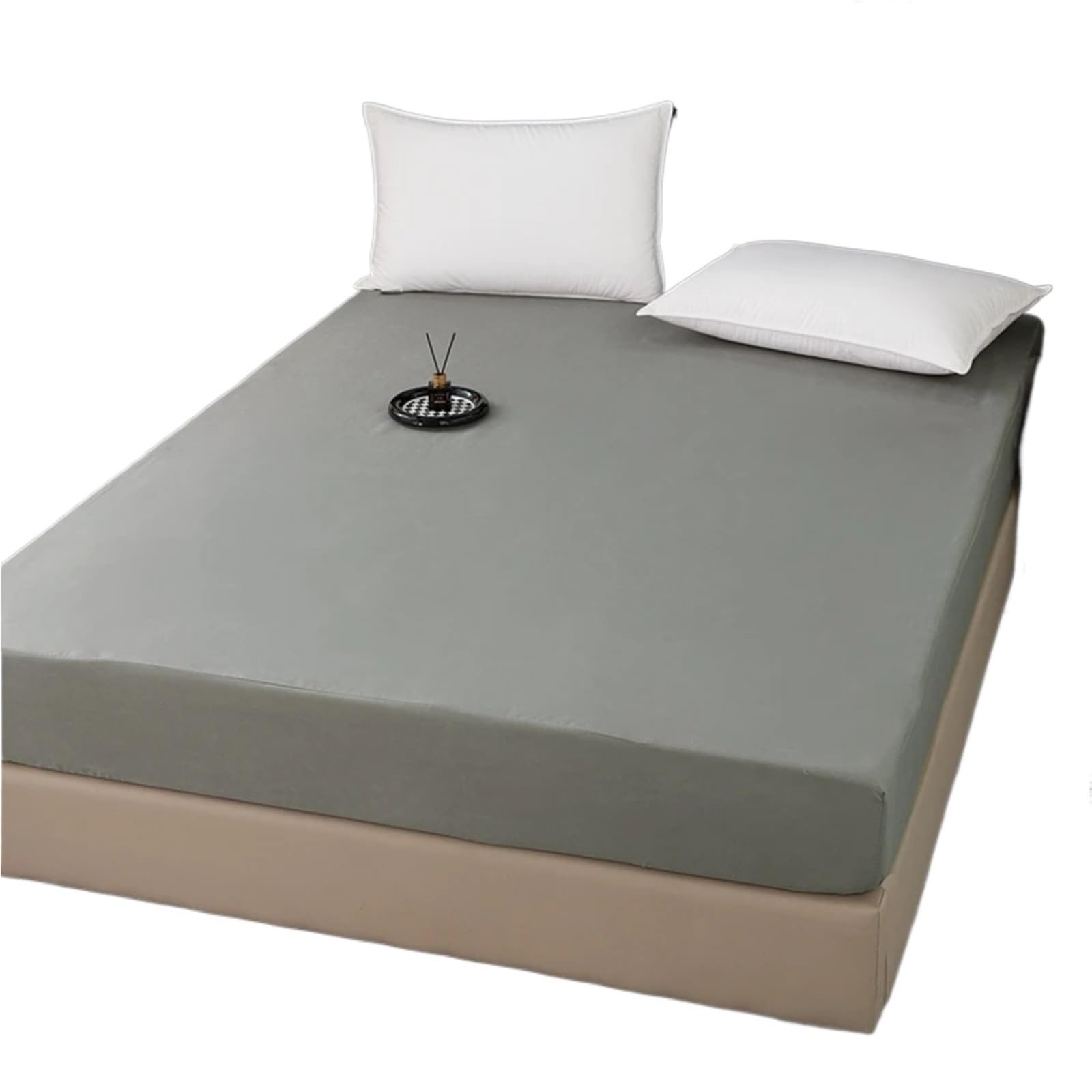 Funda de colchón Impermeable, Funda Protectora, Tela Suave, sin Almohada para ColchóN(Grey,200x220cm)