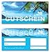 Produktbild 50 Stück Geschenkgutscheine (Palmenstrand-619) Gutscheine Gutscheinkarten für Bereiche wie Reisen, Urlaub und Wellness