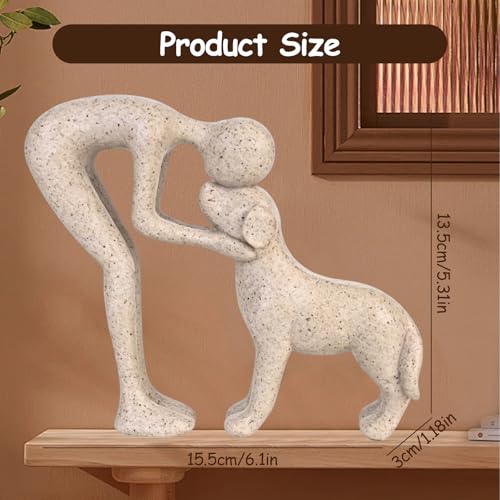 Cadeau commémoratif animaux, statue garçon et chiot pour cheminée - 8