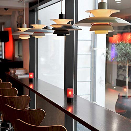 Chandelier E27 design danois rouge gradient pour ambiance de bar et café moderne