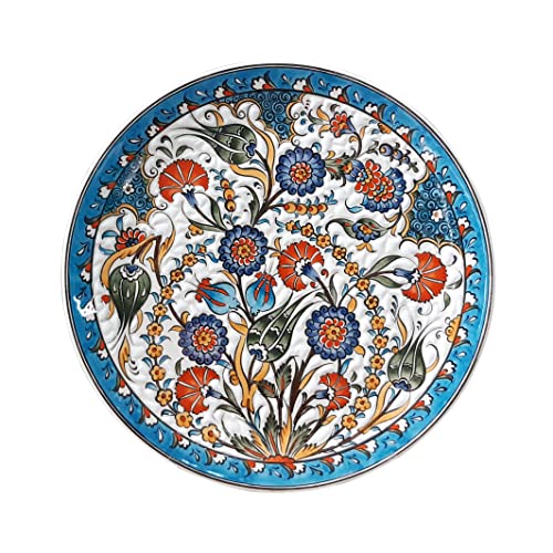 Seraturq Handmade Ceramic Wall Plate, 30 cm (11.8 inches) Turkish Nicaea Ceramic Plate 30 cm in Diameter