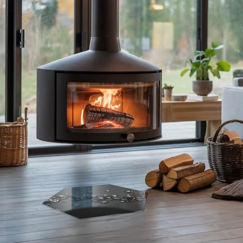 Placa de cristal para chimenea protección contra daños y chispas h40 4