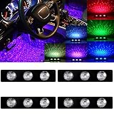 Teguangmei Car Interior Ambient Lights,4Pcs 12LED USB Plug-in RGB Multicolor Star Atmosphere Lights