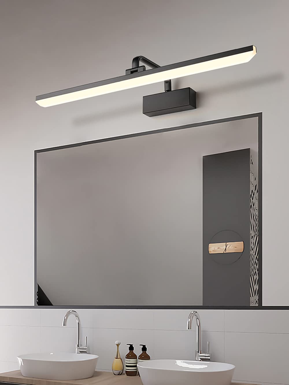 Lampe Miroir LED Salle De Bain 60cm 12W 6000K IP44 - Applique Murale Étanche Luminaire Moderne