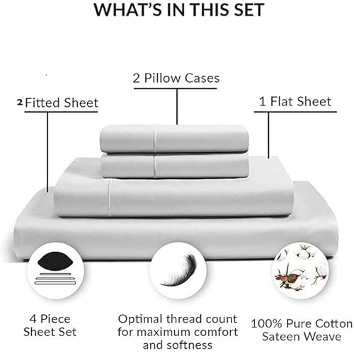 Miniatura 4 de Juego de sábanas de tamaño King dividido - Sábanas Giza - 1800 sábanas de cama ultra suaves King - Sábanas de percal - Bolsillo extra profundo de 18