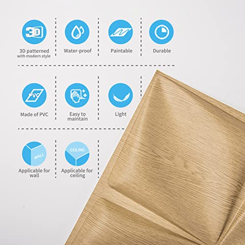 Art3D Wood Brown 3D Wall Panel Pvc Flower Design Cover 32 Sqft, For Interior Wall Decor In Living Room,Bedroom,Lobby,Office,Shopping Mall #TOP7