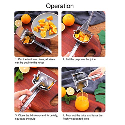 Presse agrumes presse-agrumes manuel en acier inoxydable 304 résistant aux fuites résistant à l'usure haute efficacité poignée confortable presse-agrumes accessoires de cuisine – Image 6