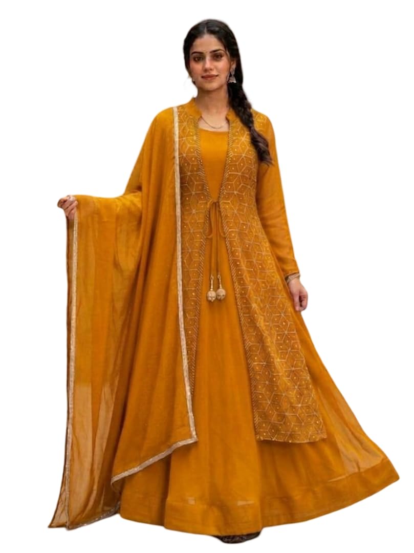 SR Fashion Galaxyy Anarkali Gown with Swaroski Jacket-image-38
