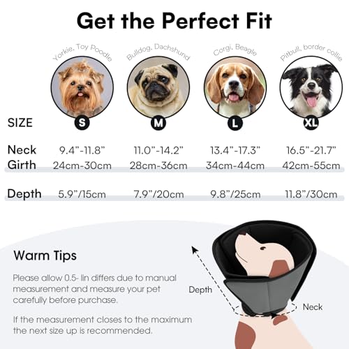 Image of Queenmore Soft Dog Cone Collar, Comfortable Cones for Small Dogs /Cat