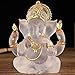 Transparent Ganesh Idol Statue for Table Top, Desktop & Home Decor | 14 cm Glass-Look Multicolor Ganpati Murti for Pooja, Home Mandir, Diwali Gift, Meditation & Calm Yoga Decor (White)
