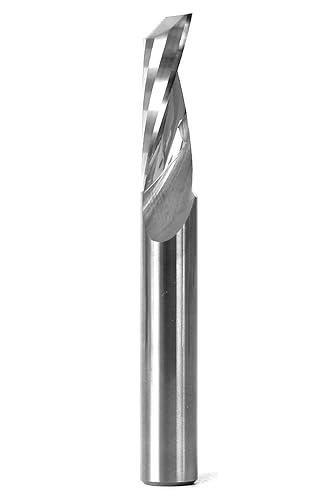 YONICO Fresa de carburo sólido de una sola flauta Upcut End Mill Router Bits CNC Spiral O Flauta 38-Inch Diámetro 38-Inch Shank 31017-SC