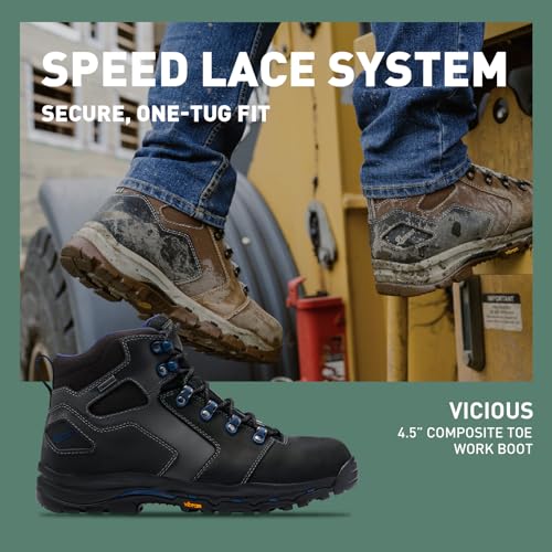 Danner Vicious 4.5” Composite Toe Work Boots for Men - Full-Grain Leather with Breathable Gore-Tex Lining, Speed Lace System & Non Slip Heel Outsole2