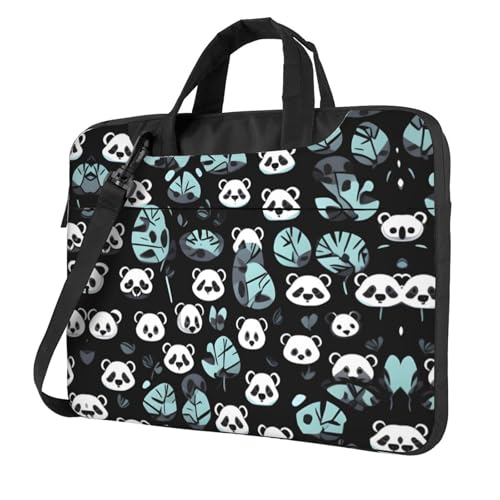 WXCJWD Laptop y tablet con cara de panda en blanco y negro, diseño elegante, tela duradera e impermeable, casual de negocios, Black, 13 inch