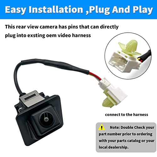 Image of Rear View Backup Camera Compatible with 2011 2012 2013 Hyundai Elantra Reversing Parking Assist Back Up Camera Replaces # 957503X105 95750-3X345 957503X100 957503X101