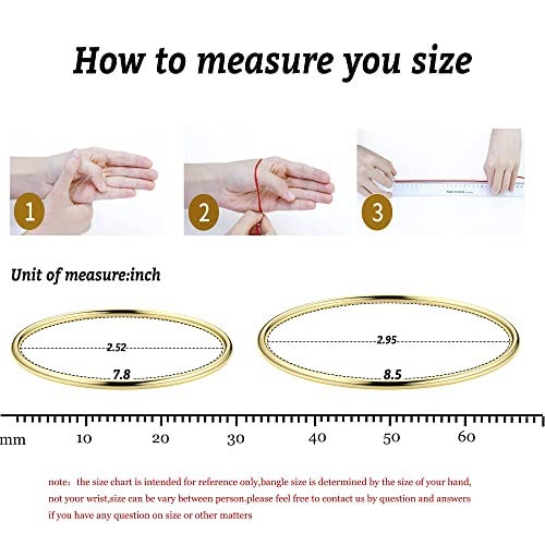 YADOCA 3mm 14K Gold Plated Bracelet Stainless Steel Glossy Thin Round Bangle Bracelet for Women Oval Solid Stackable Bracelets Set2
