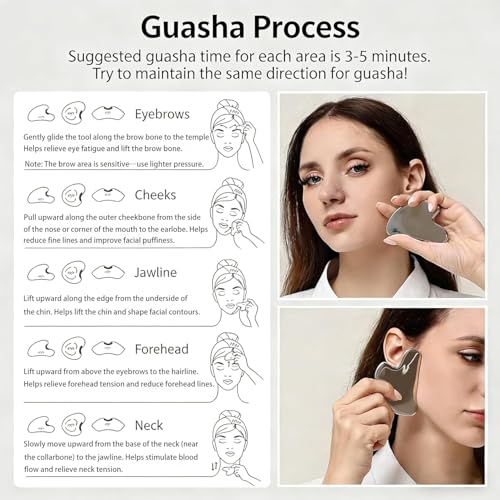 Image of Aerowave Advanced Gua-Sha Stainless Steel Tool for Face & Neck | Lymphatic Drainage, Facial Toning, Skin Firming & Anti-Aging Care