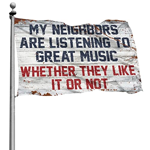 Drapeau humour musique en tissu léger 152 x 244 cm pour habillage mural intérieur