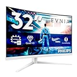 Philips Evnia 32M2C5501-32 inch QHD Curved Gaming Monitor, 180 Hz, 1 ms GtG, FreeSync Premium (2560x1440, 2x HDMI 2.0, 1x DisplayPort1.4) white