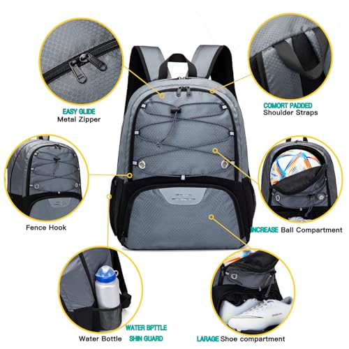 image for Hsmihair Youth Soccer Bag-Soccer Backpack & & Backpack for Football Vo