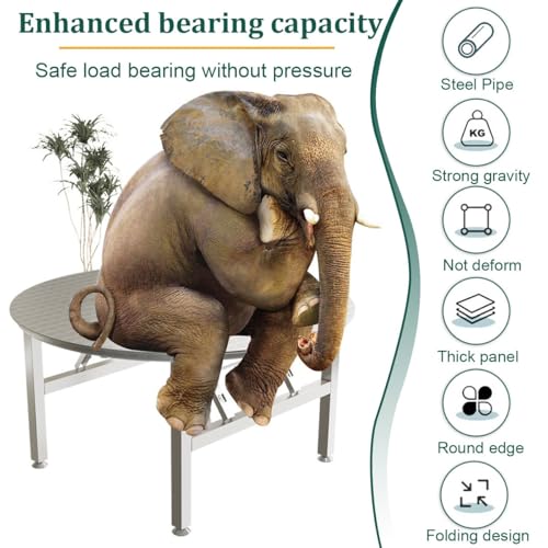 Table ronde pliante pour petits espaces repas modulable intérieur extérieur - 7