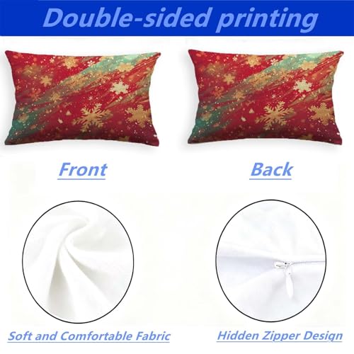 Taie oreiller 60x80cm rectangulaire velours dégradé housse de coussin Noël