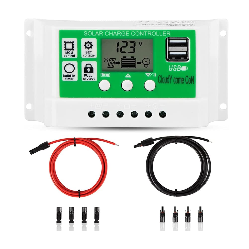 Buy TPPIG 30Amp Solar Charge Controller Kit, 12V/24V Solar Panel Charge
