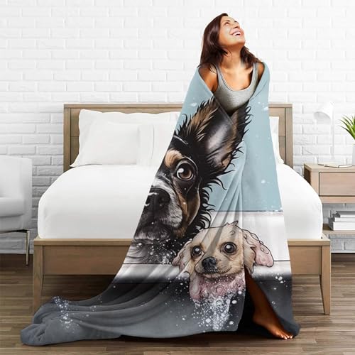 Couverture polaire motif chien idée cadeau original maison - 8