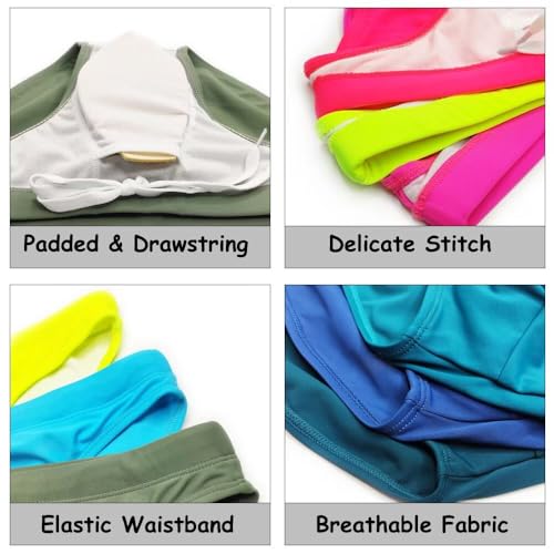 Sexy Bikini Swimwear for Men Low Rise Swim Briefs Elastic Waistband Drawstring Swimsuits with Padded4