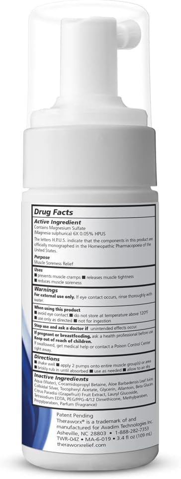Relief Fast-Acting Foam for Leg & Foot Cramps and Muscle Soreness, 3.4oz Travel Size