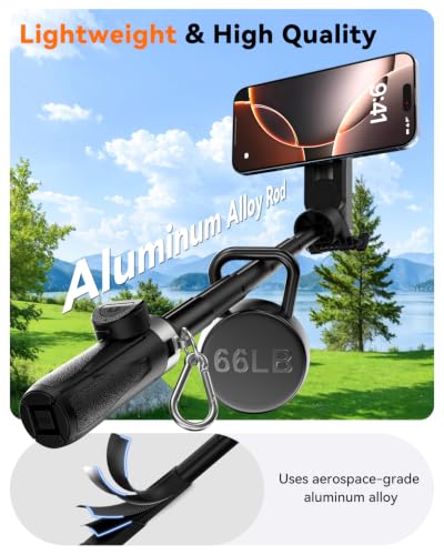 CloudValley Magnetic Mini Selfie Stick Tripod, 4-in-1 Pocket Size Phone Tripod with 360° Rotation, Choice Rechargeable Bluetooth Remote, Foldable Handle Grip, Compatible with MagSafe iPhone - image 3