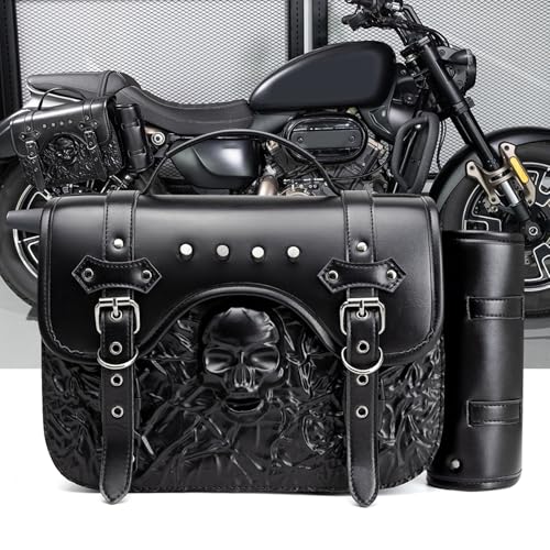 Motorcycle Tail Bag Motorcycle Rear Seat Bag PU Leather Side Motorbike Helmets Luggage Storage Saddlebags2