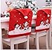 Zentto 6 Stück Weihnachtsmann-Mütze Stuhlhusse Weihnachts-Stuhlbezüge Dekoration Vlies Schneemann Stuhlbezug für Küche Esszimmer Stühle Weihnachten