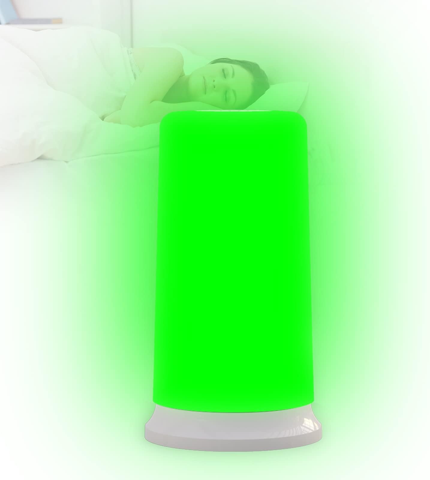 KTS Green Light Therapy Lamp for Migraines, Headaches, Insomnia, Light Sensitivity, Anxiety, Narrow Band Green LEDs. Soft Green & White Mode, Dimmable Therapy Lamp for Fast Asleep