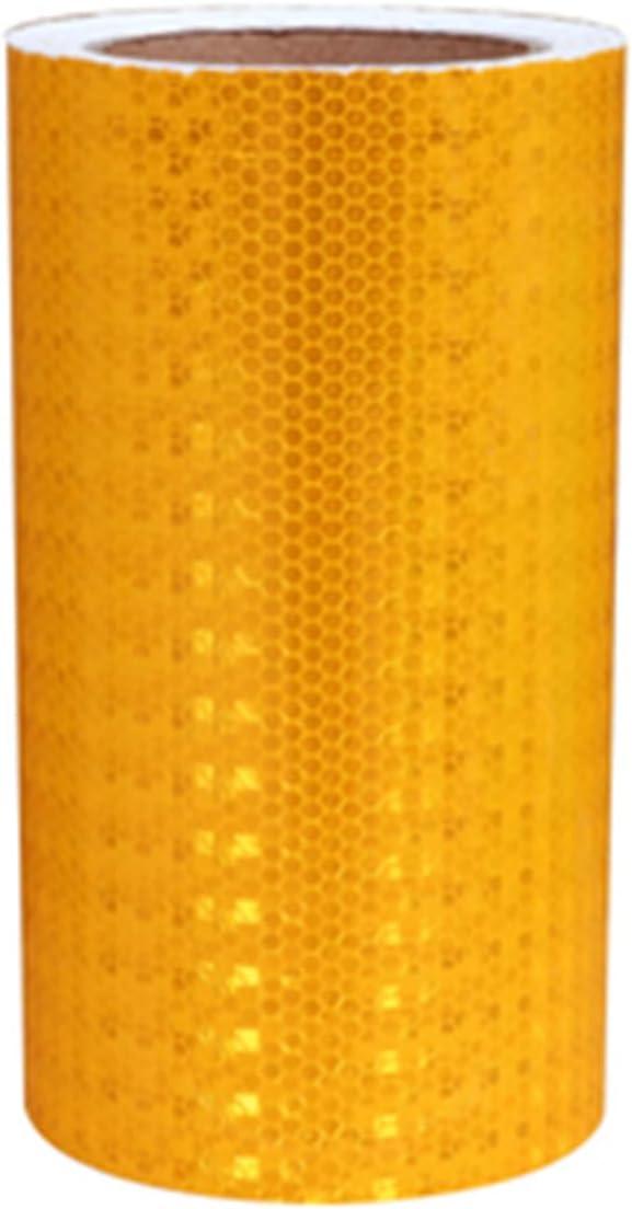 Caution Tape, Reflective Conspicuity Night Safety Sticker for Vehicles Bikes Clothes Helmets Mailboxes 20Cm Wide,(Orange Yellow,10m)