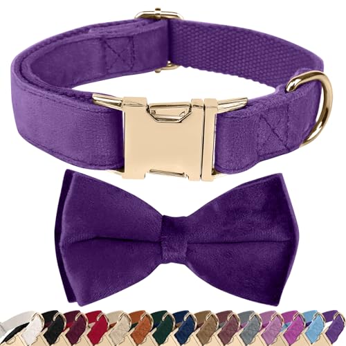 AOKOEE Velvet Bow Collar with Bow Tie