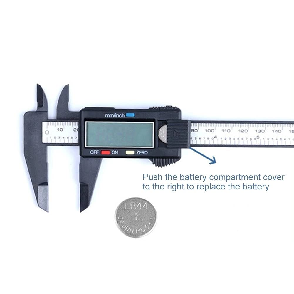150 mm 6 Pulgadas LCD Regla Digital Electrónica Fibra de Carbono Vernier Calibre Micrómetro Herramienta de medición Instrumento