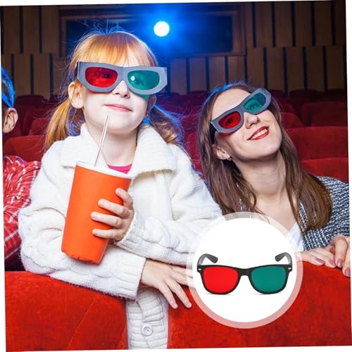 3D Glasses, Black Frame Red Green 3D Viewing Glasses for Dimensional Anaglyph TV Movie DVD Game and Amblyopia Training Eyeglasses3D2