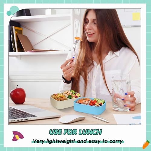 Image of Layhit 4 Pcs Silicone Bento Box for Adults, 27 oz Bento Lunch Container Reusable Food Container for Women Men, Leak Proof Microwave Dishwasher Freezer Safe (3 Compartments,Mint Colors)