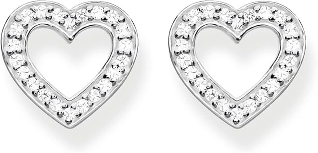 Thomas Sabo Women Stud Earrings Heart Zirconia 925 Sterling Silver H1945-051-14
