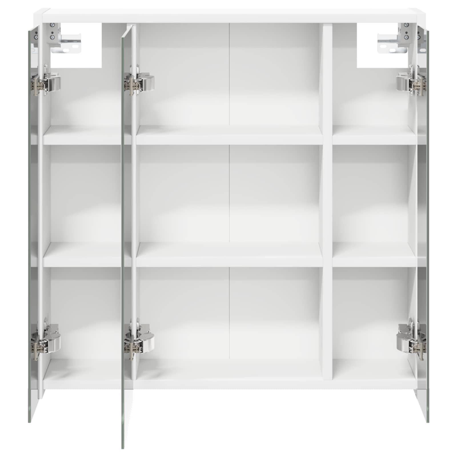 Armadietto da bagno con specchio in legno bianco, 63,5 x 16 x 62,5 cm, con ripiano regolabile, da appendere alla parete, per bagno degli ospiti, WC, doccia, portaoggetti e ripiano per