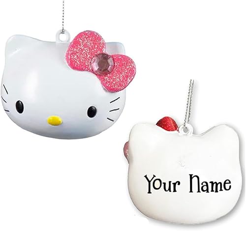 Miniatura 5 de Adorno de Navidad de Hello Kitty con licencia oficial, lazo de pelo rosa, decoración de árbol de Navidad, recuerdo